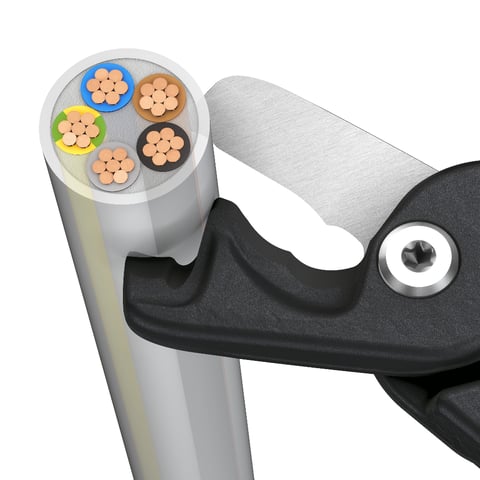 KNIPEX 95 18 225 SBA KNIPEX StepCut® XL Cable Shears with Step Cut - Mississauga Hardware Centre Inc