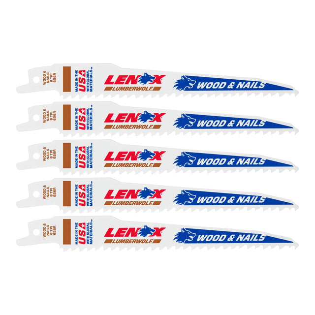 LENOX 20572656R LUMBERWOLF™ 6" Reciprocating Saw Blades 6 TPI - 5/PK - Mississauga Hardware Centre Inc