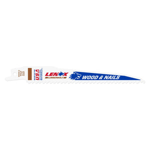 LENOX 20572656R LUMBERWOLF™ 6" Reciprocating Saw Blades 6 TPI - 5/PK - Mississauga Hardware Centre Inc
