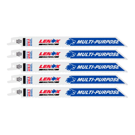 LENOX 20580810R MULTIWOLF™ WAVE EDGE™ 8" Reciprocating Saw Blades 10 TPI - 5/PK - Mississauga Hardware Centre Inc