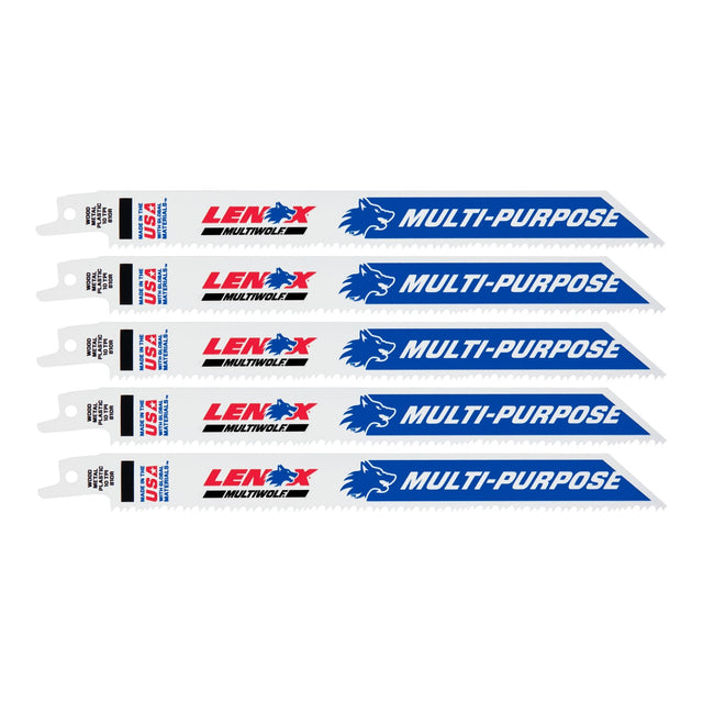 LENOX 20580810R MULTIWOLF™ WAVE EDGE™ 8" Reciprocating Saw Blades 10 TPI - 5/PK - Mississauga Hardware Centre Inc