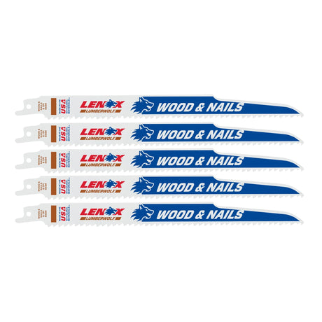 LENOX 20582956R LUMBERWOLF™ 9"Reciprocating Saw Blades 6 TPI - 5/PK - Mississauga Hardware Centre Inc