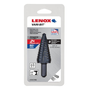 LENOX 30882VB2 0.38 in Vari Bit Step Drill Bit - 1/2" - 1" - Mississauga Hardware Centre Inc