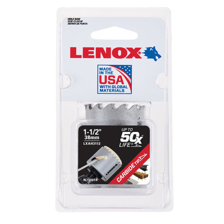 LENOX LXAH3112 Speed Slot® Carbide Tipped Hole Saw 38mm / 1 - 1/2" - Mississauga Hardware Centre Inc