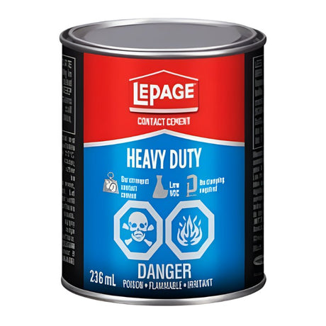 LEPAGE 2994431 Heavy Duty Contact Cement, Light Amber, 236ml - Mississauga Hardware Centre Inc