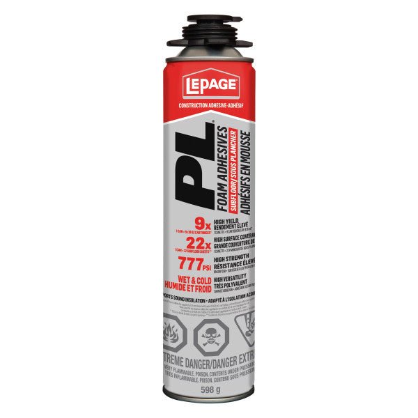 LePage 598g Gun Grade PL Subfloor Foam Adhesive - Mississauga Hardware Centre Inc