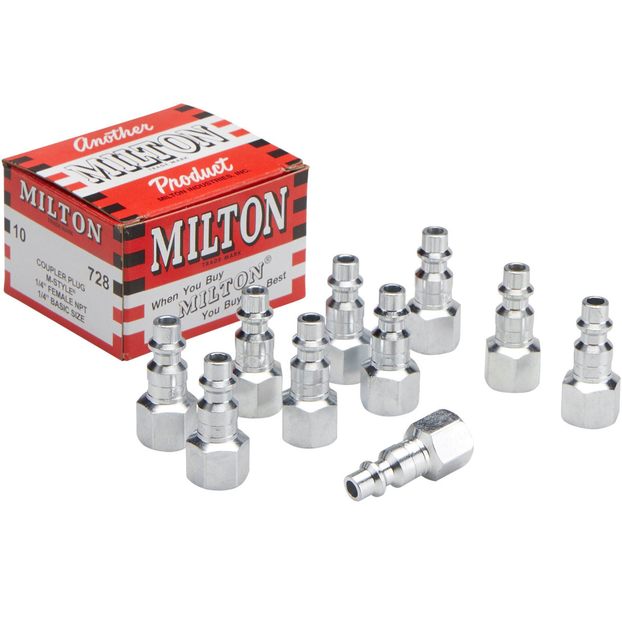 Milton MIL-728 Steel Air Plug, M-STYLE® Air Tool Fitting, 1/4" NPT Female