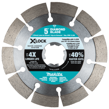 Makita E - 07238 X‑LOCK 5" Segmented Diamond Blade for Masonry Cutting - Mississauga Hardware Centre Inc