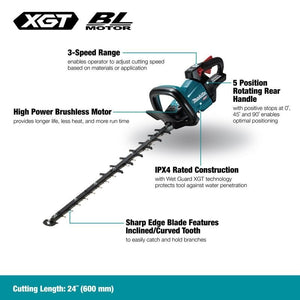 Makita UH006GZ 40Vmax XGT Brushless 24in Hedge Trimmer - Tool Only - Mississauga Hardware Centre Inc