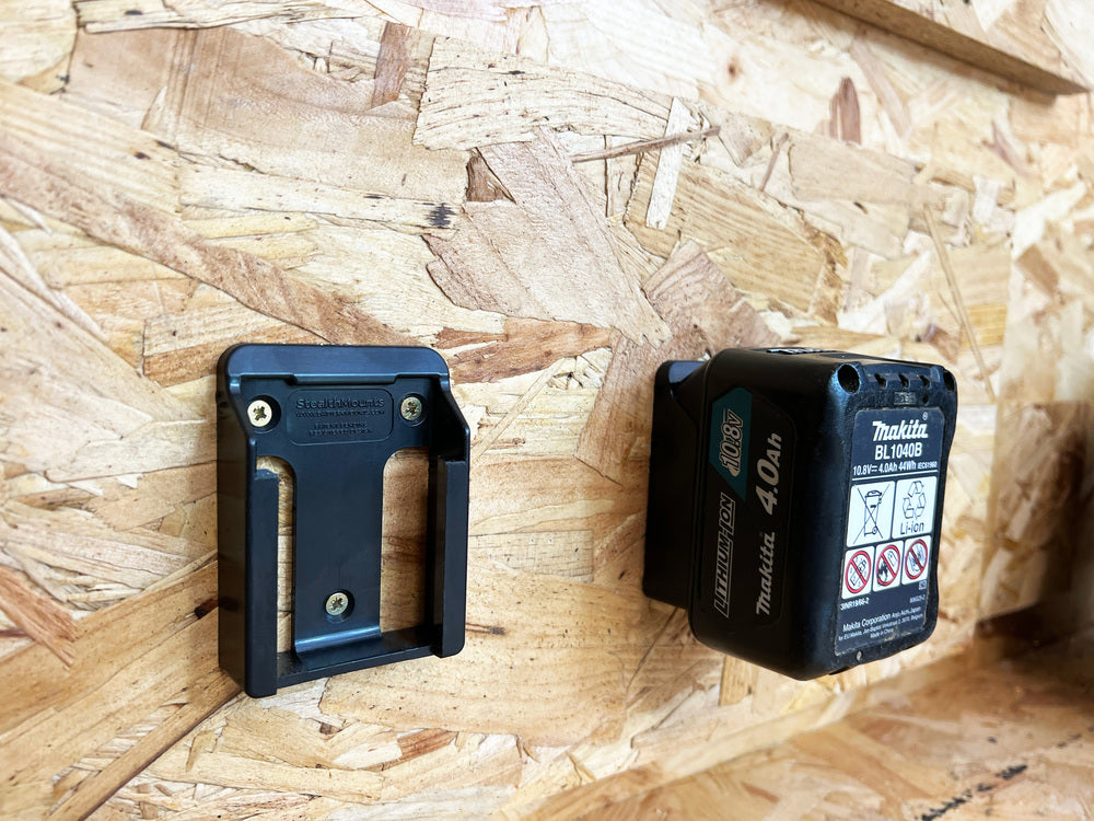StealthMount BM-MK12-BLK-6 Battery Mounts for Makita 10.8v / 12v CXT (6 Pack) Black
