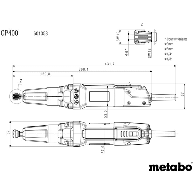 METABO 601053420 GP 400 Die grinder | (110 - 120 V / AC/DC 0/50/60 Hz) - Mississauga Hardware Centre Incmetabo601053420