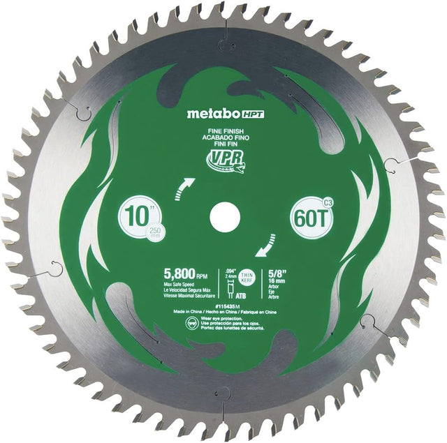 metabo HPT 10" 60T Carbide Blade - Mississauga Hardware Centre Inc