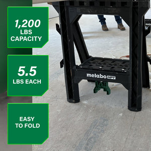 metabo HPT 115772M Heavy Duty Folding Sawhorses - 2 Pack - Mississauga Hardware Centre Inc