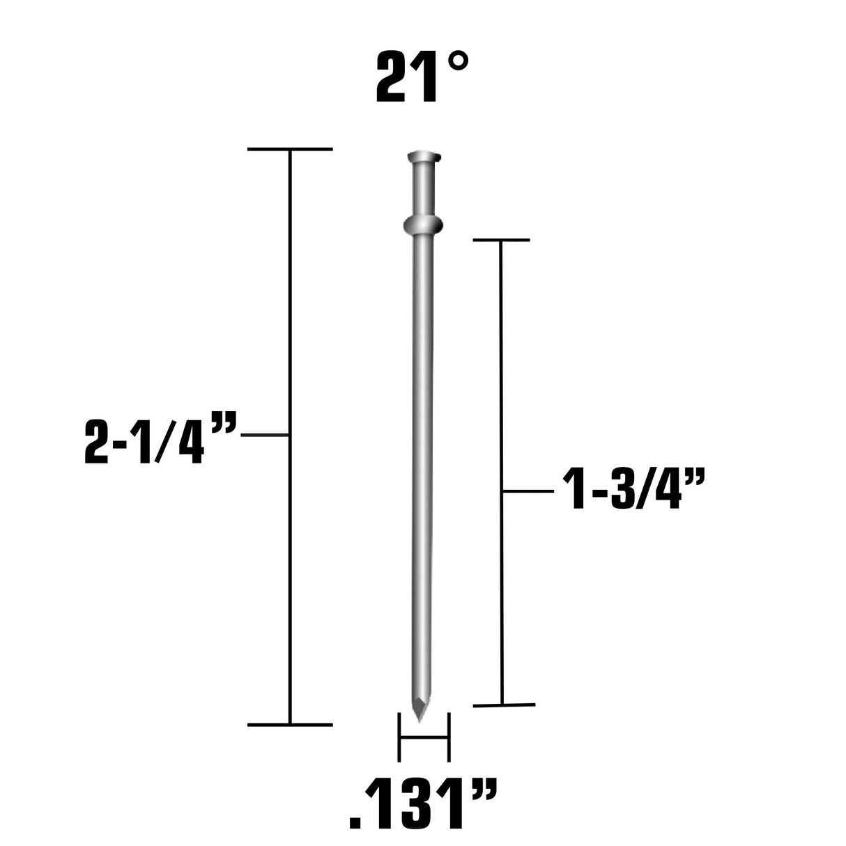 metabo HPT 2 - 1/4 Inch 21 Degree Smooth Shank Collated Duplex Nails - 2000pcs - Mississauga Hardware Centre Inc