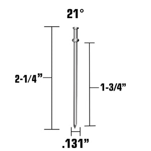 metabo HPT 2 - 1/4 Inch 21 Degree Smooth Shank Collated Duplex Nails - 2000pcs - Mississauga Hardware Centre Inc