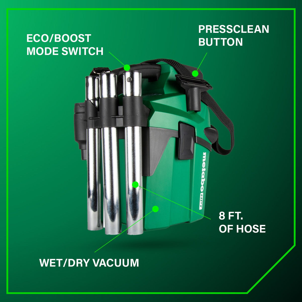 metabo HPT RP18DAQ4M 18V MultiVolt™ Cordless 1.6 Gallon Wet/Dry HEPA Vacuum (Tool Body Only) - Mississauga Hardware Centre Inc