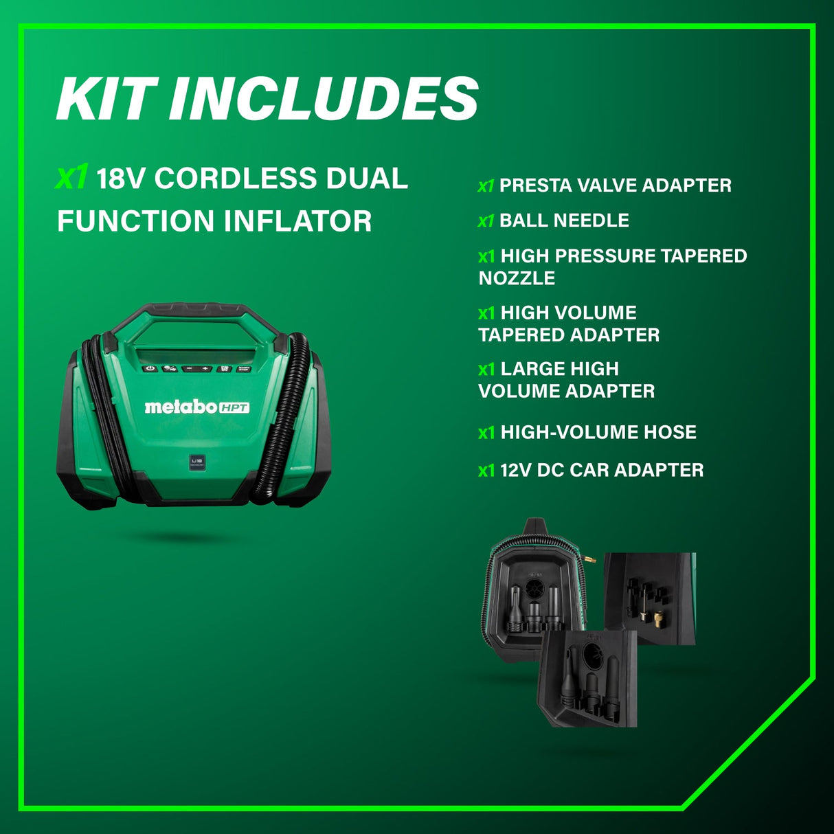 metabo HPT UP18DAQ4M 18V MultiVolt™ Cordless Dual Function Inflator (Tool Body Only) - Mississauga Hardware Centre Inc