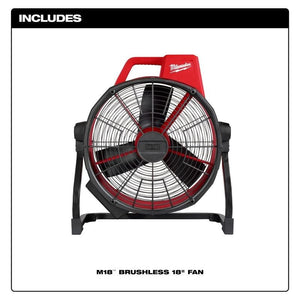 Milwaukee 0821 - 20 M18 Brushless 18in Fan - Mississauga Hardware Centre Inc