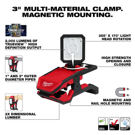 Milwaukee 2358 - 20 M18™ ROVER™ Clamping Flood Light - Mississauga Hardware Centre Inc
