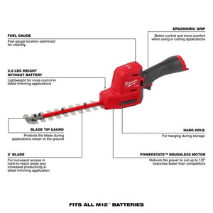 Milwaukee 2533 - 20 M12 FUEL 8in Hedge Trimmer - Mississauga Hardware Centre Inc