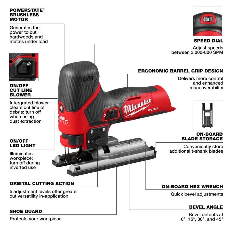 Milwaukee 2545 - 20 M12 FUEL Jig Saw - Mississauga Hardware Centre Inc