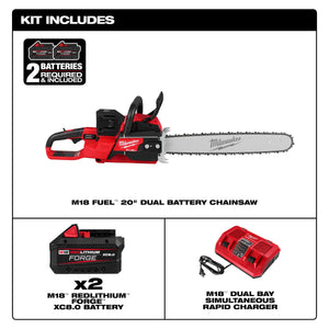Milwaukee 2827 - 22 M18 FUEL™ 20" Dual Battery Chainsaw Kit - Mississauga Hardware Centre Inc