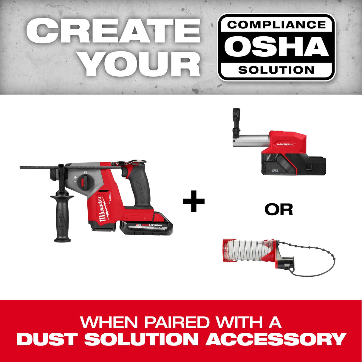 Milwaukee 2908 - 22DE M18 FUEL™ 5/8" SDS Plus Rotary Hammer w/ Dust Extractor Kit - Mississauga Hardware Centre Inc