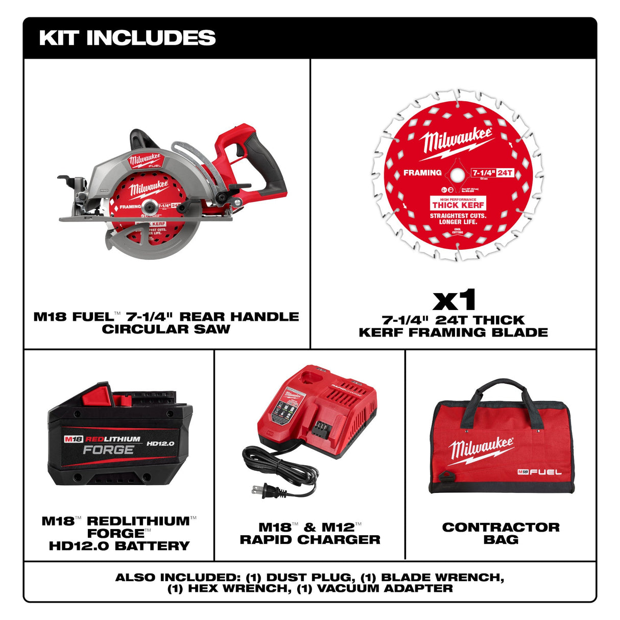 Milwaukee 2930 - 21HD M18 FUEL™ 7 - 1/4" Rear Handle Circular Saw Kit - Mississauga Hardware Centre Inc