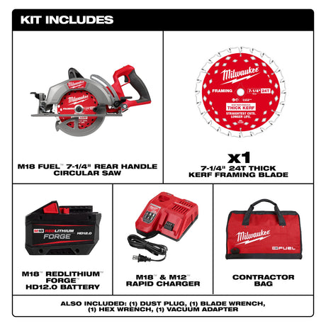 Milwaukee 2930 - 21HD M18 FUEL™ 7 - 1/4" Rear Handle Circular Saw Kit - Mississauga Hardware Centre Inc