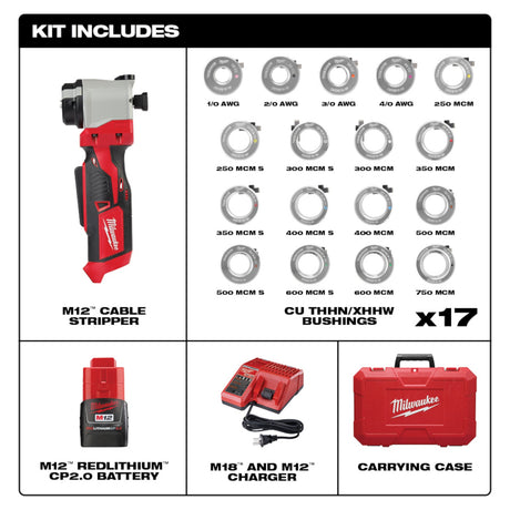 Milwaukee 2935CU - 21S M18™ Cable Stripper Kit with 17 Cu THHN / XHHW Bushings - Mississauga Hardware Centre Inc