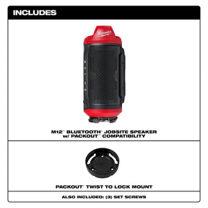 Milwaukee 2955 - 20 M12™ Bluetooth® Jobsite Speaker w/ PACKOUT™ Compatibility - Mississauga Hardware Centre Inc