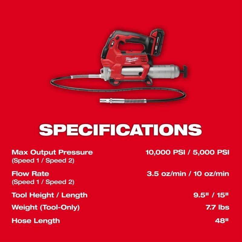 Milwaukee 2967 - 22GG M18 FUEL 1/2in HTIW w/ Friction Ring and Grease Gun Combo Kit - Mississauga Hardware Centre Inc