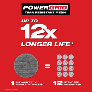 Milwaukee 3” Mesh Sanding Discs with POWERGRID™ Tear Resistant Mesh - Mississauga Hardware Centre Inc