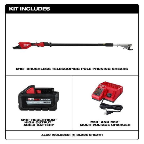 Milwaukee 3008 - 21 M18 Brushless Telescoping Pole Pruning Shears Kit - Mississauga Hardware Centre Inc