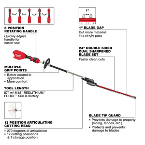 Milwaukee 3012 - 20 M18 FUEL™ Pole Articulating Hedge Trimmer - Mississauga Hardware Centre Inc