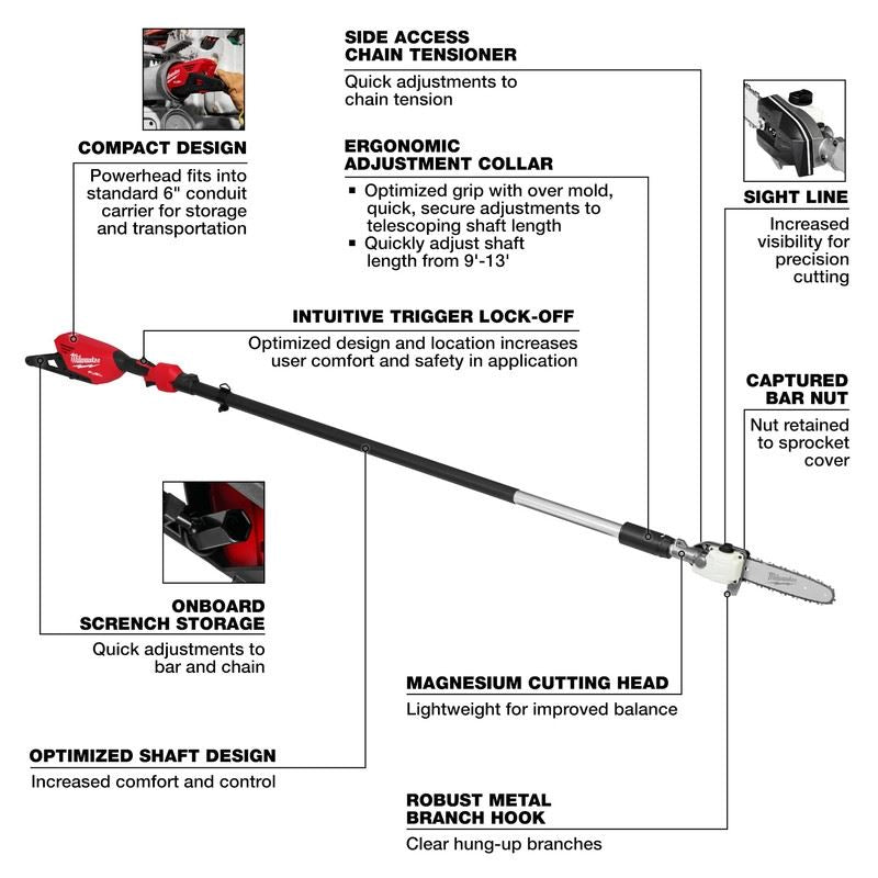 Milwaukee 3013 - 20 M18 FUEL Telescoping Pole Saw (Tool - Only) - Mississauga Hardware Centre Inc