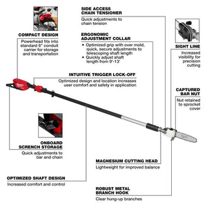 Milwaukee 3013 - 20 M18 FUEL Telescoping Pole Saw (Tool - Only) - Mississauga Hardware Centre Inc