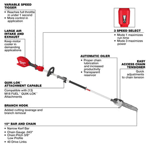 Milwaukee 3016 - 20PS M18 FUEL™ Pole Saw w/ QUIK - LOK™ - Mississauga Hardware Centre Inc
