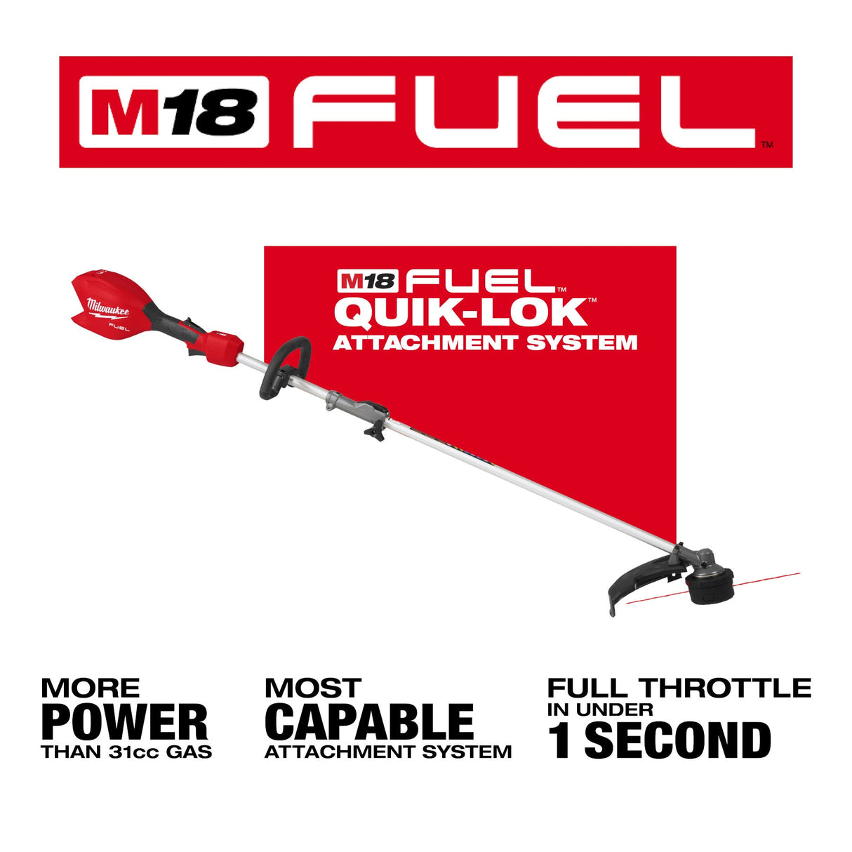 Milwaukee 3016 - 20ST M18 FUEL™ String Trimmer w/ QUIK - LOK™ - Mississauga Hardware Centre Inc