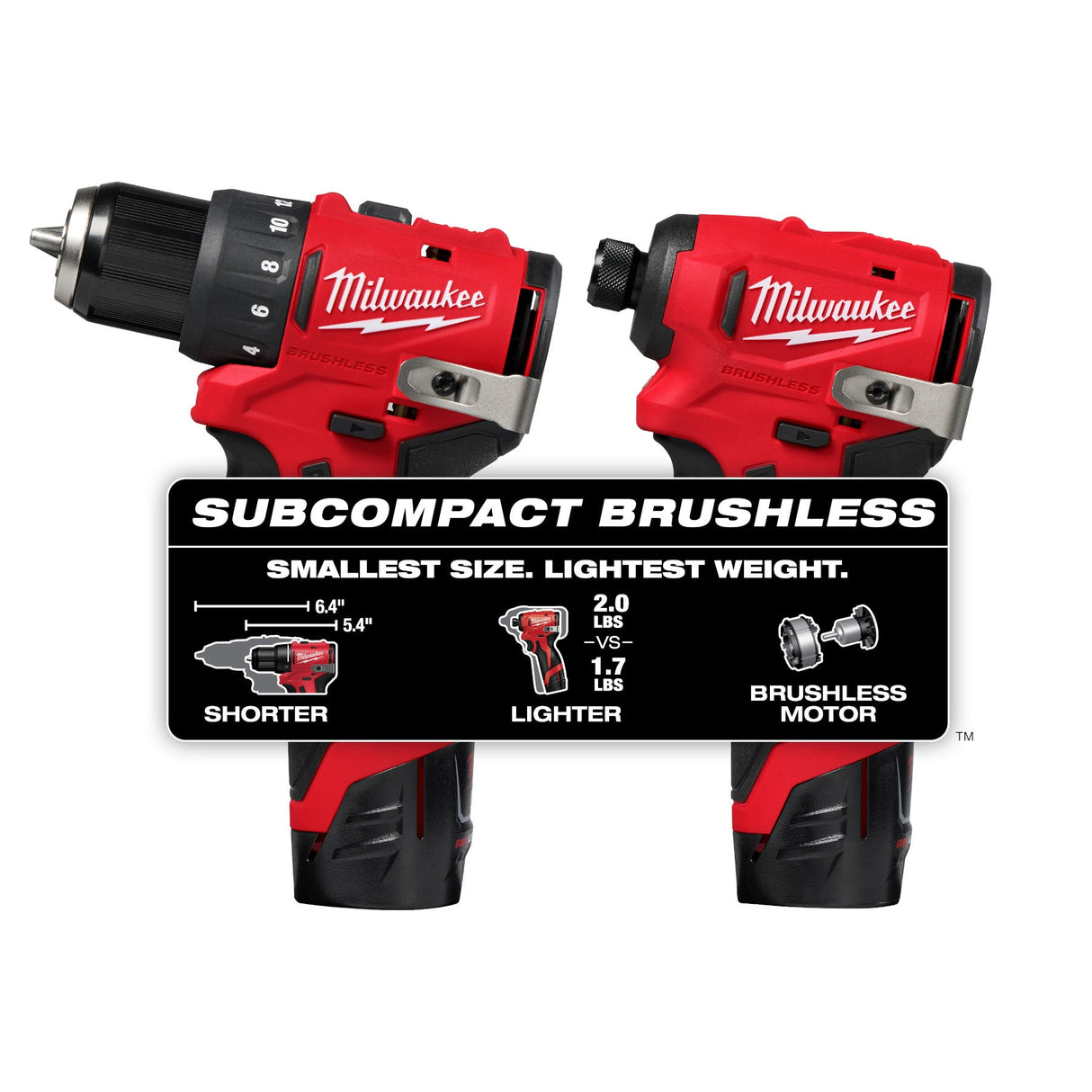 Milwaukee 3494 - 22 M12™ Subcompact Brushless 2 - Tool Combo Kit - Mississauga Hardware Centre Inc