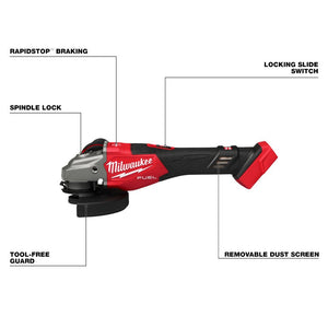 Milwaukee 3671 - 20 M18 FUEL™ 4 - 1/2" - 6" Braking Grinder, Slide Switch - Mississauga Hardware Centre Inc