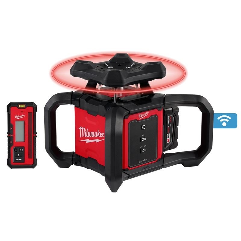 Milwaukee 3701 - 21 M18 Red Exterior Rotary Laser Level Kit w/ Receiver - Mississauga Hardware Centre Inc