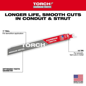 Milwaukee 48 - 00 - 5252 Sawzall Blades, CARBIDE Teeth For Medium Metal - 1 Pack - Mississauga Hardware Centre Inc