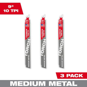Milwaukee 48 - 00 - 5352 Sawzall Blades, CARBIDE Teeth For Medium Metal - 3 Pack - Mississauga Hardware Centre Inc