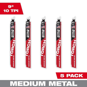 Milwaukee 48 - 00 - 6552 Sawzall Blades, Nitrus CARBIDE Teeth For Medium Metal - 5 Pack - Mississauga Hardware Centre Inc