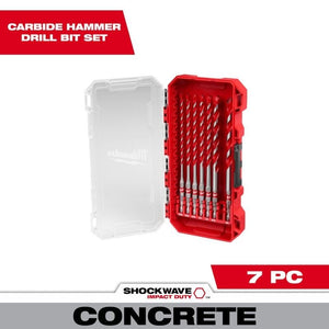 Milwaukee 48 - 20 - 9052 7PC. SHOCKWAVE Impact Duty Carbide Hammer Drill Bit Set - Mississauga Hardware Centre Inc