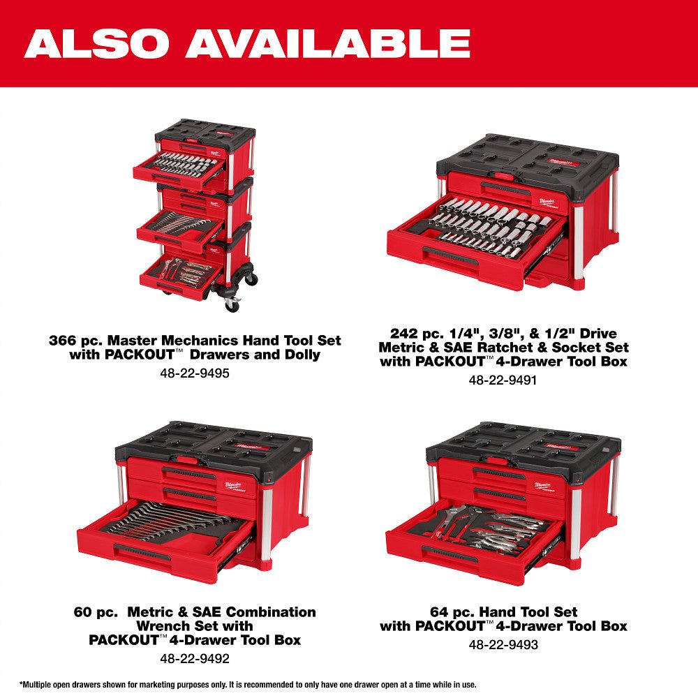 Milwaukee 48 - 22 - 0155 15pc. SAE Combination Wrench Set with Tray for PACKOUT™ Drawers - Mississauga Hardware Centre Inc