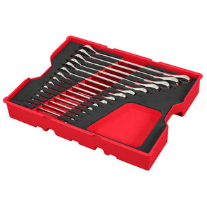 Milwaukee 48 - 22 - 0157 15pc. SAE Ratcheting Combination Wrench Set with Tray for PACKOUT™ Drawers - Mississauga Hardware Centre Inc