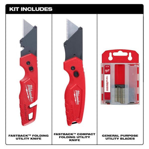 Milwaukee 48 - 22 - 1501GX FASTBACK and FASTBACK Compact Flip Utility Knife w/ 50 Blades - Mississauga Hardware Centre Inc