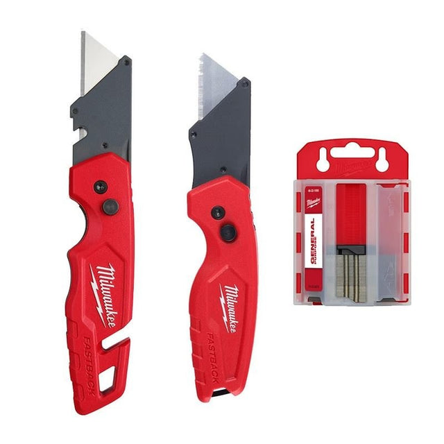 Milwaukee 48 - 22 - 1501GX FASTBACK and FASTBACK Compact Flip Utility Knife w/ 50 Blades - Mississauga Hardware Centre Inc